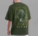 Shadow Glyph-Deep Olive Oversized Tshirt