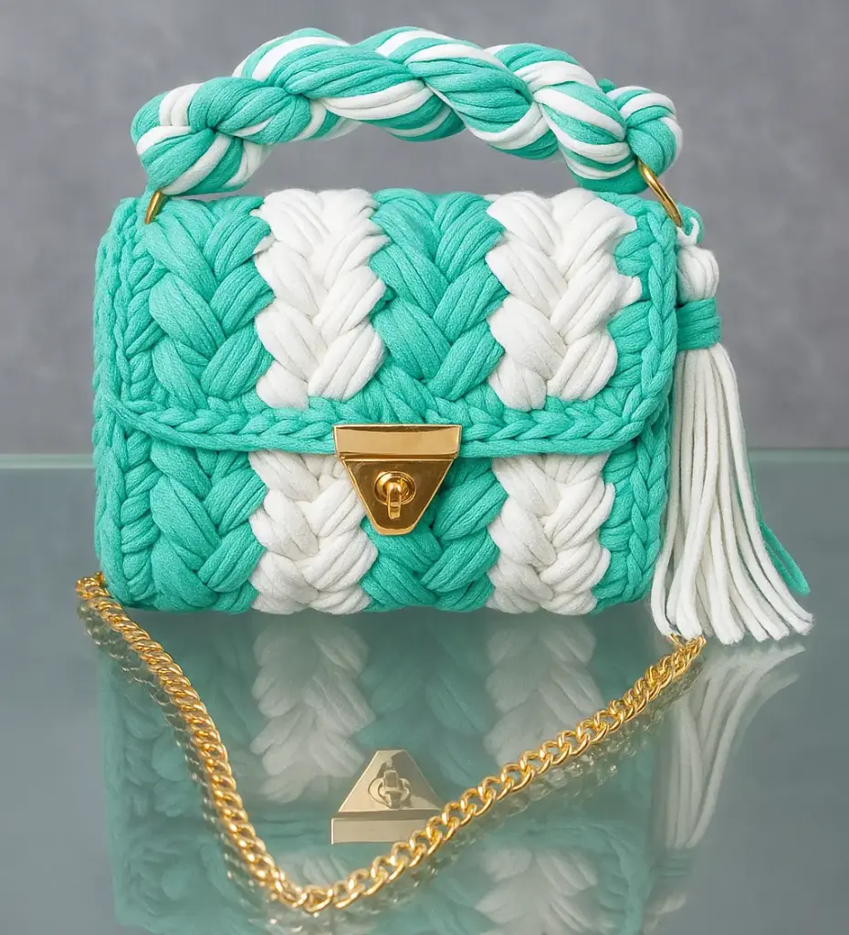 The Peppermint Twist Crochet Bag